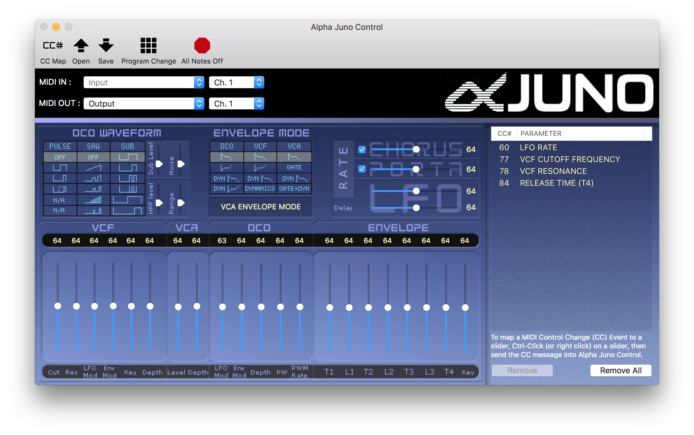 alpha juno editor